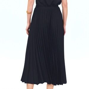 MAYSON the Label Satin Pleated Midi Skirt
